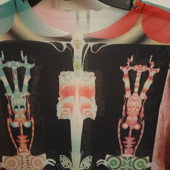 sheer mesh colorful maxi dress - Picture 3 of 5